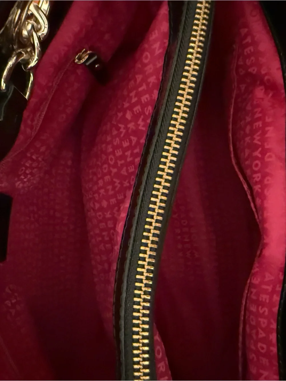 kate spade Black and White Leopard Print Shoulder Bag with Gold Chain Handles